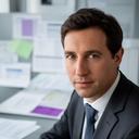 Intellectual property manager reviewing a filing deadline with secure documents on a desk